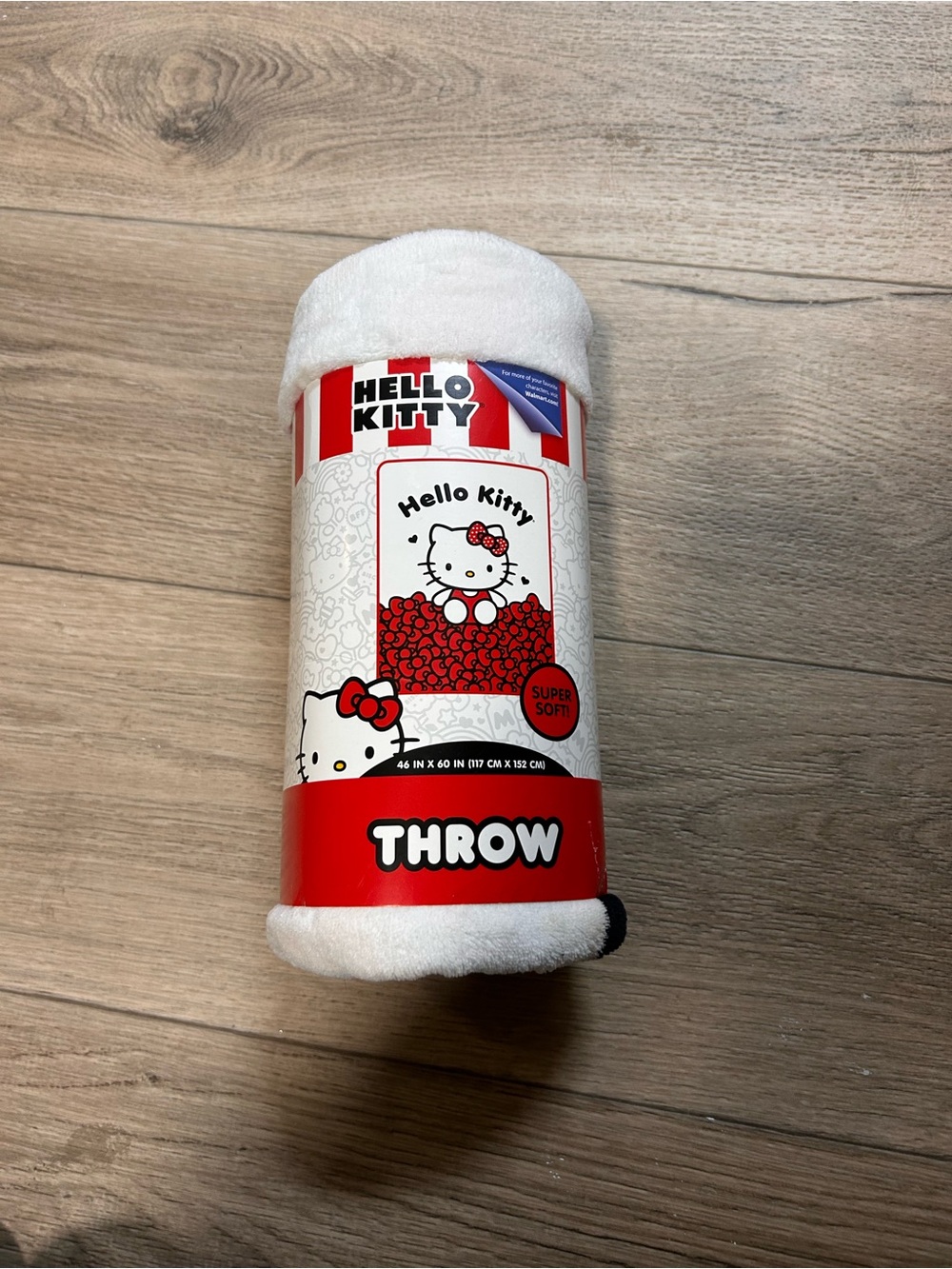 Hello Kitty White and Red Plush Throw Blanket